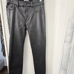 DL1961 Florence Instasculpt Skinny Coated Jeans - Black - Size 29